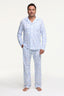 Mens Starry Nights Lattice Long Sleeve Polo Pajamas