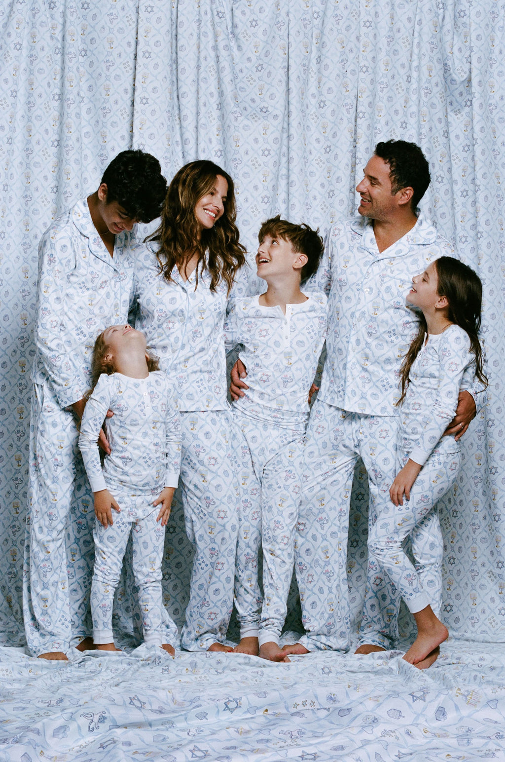 Mens Starry Nights Lattice Long Sleeve Polo Pajamas