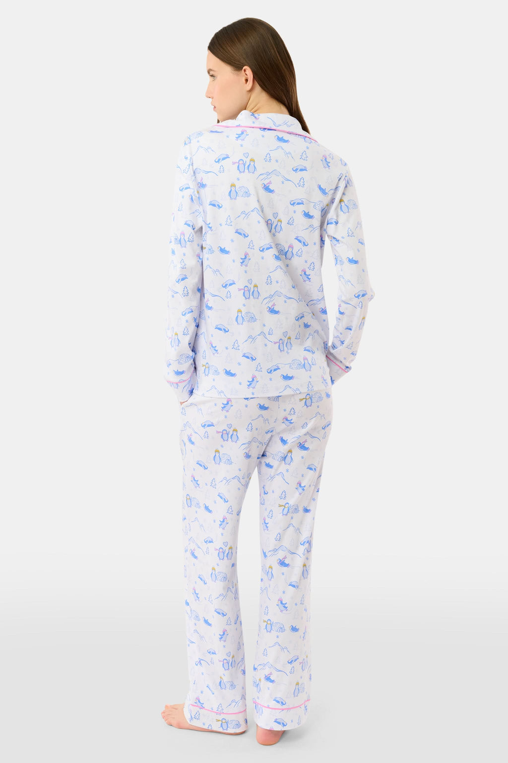 Penguin Party Long Sleeve Polo Pajamas
