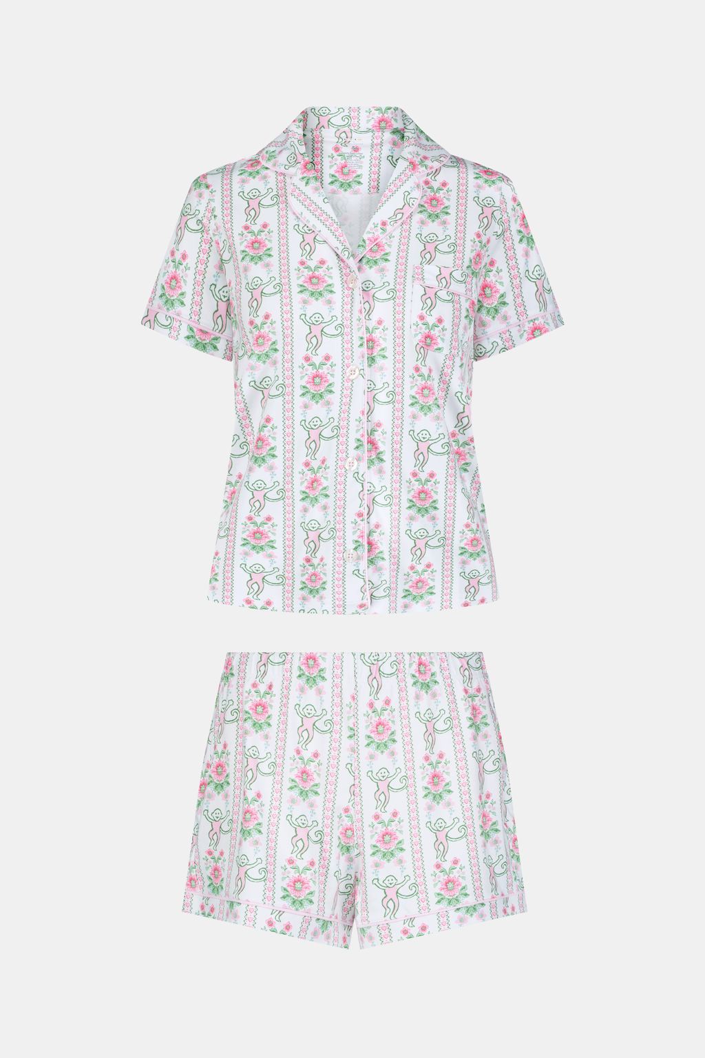 Monkey Block Stripe Polo Pajamas