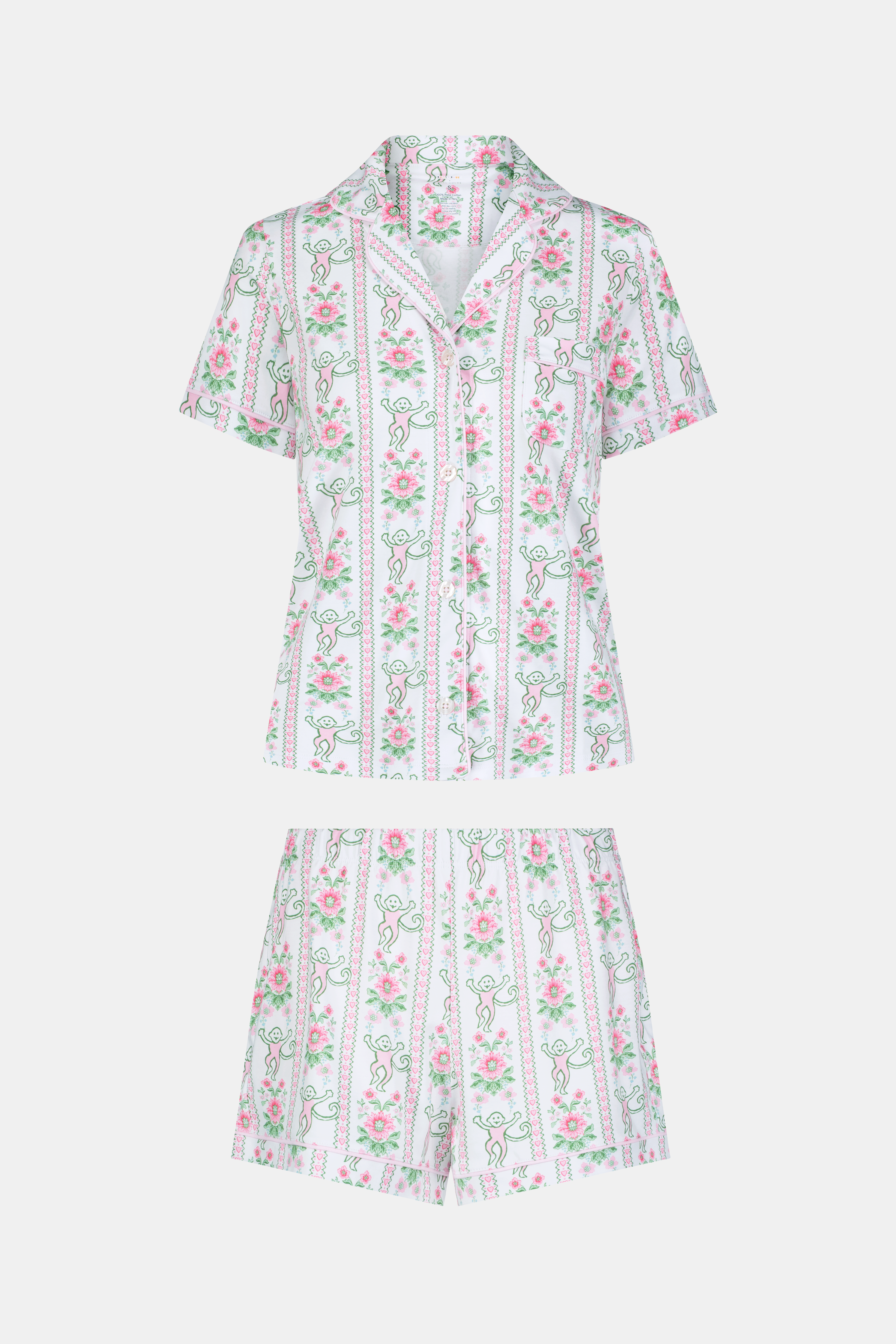 Monkey Block Stripe Polo Pajamas
