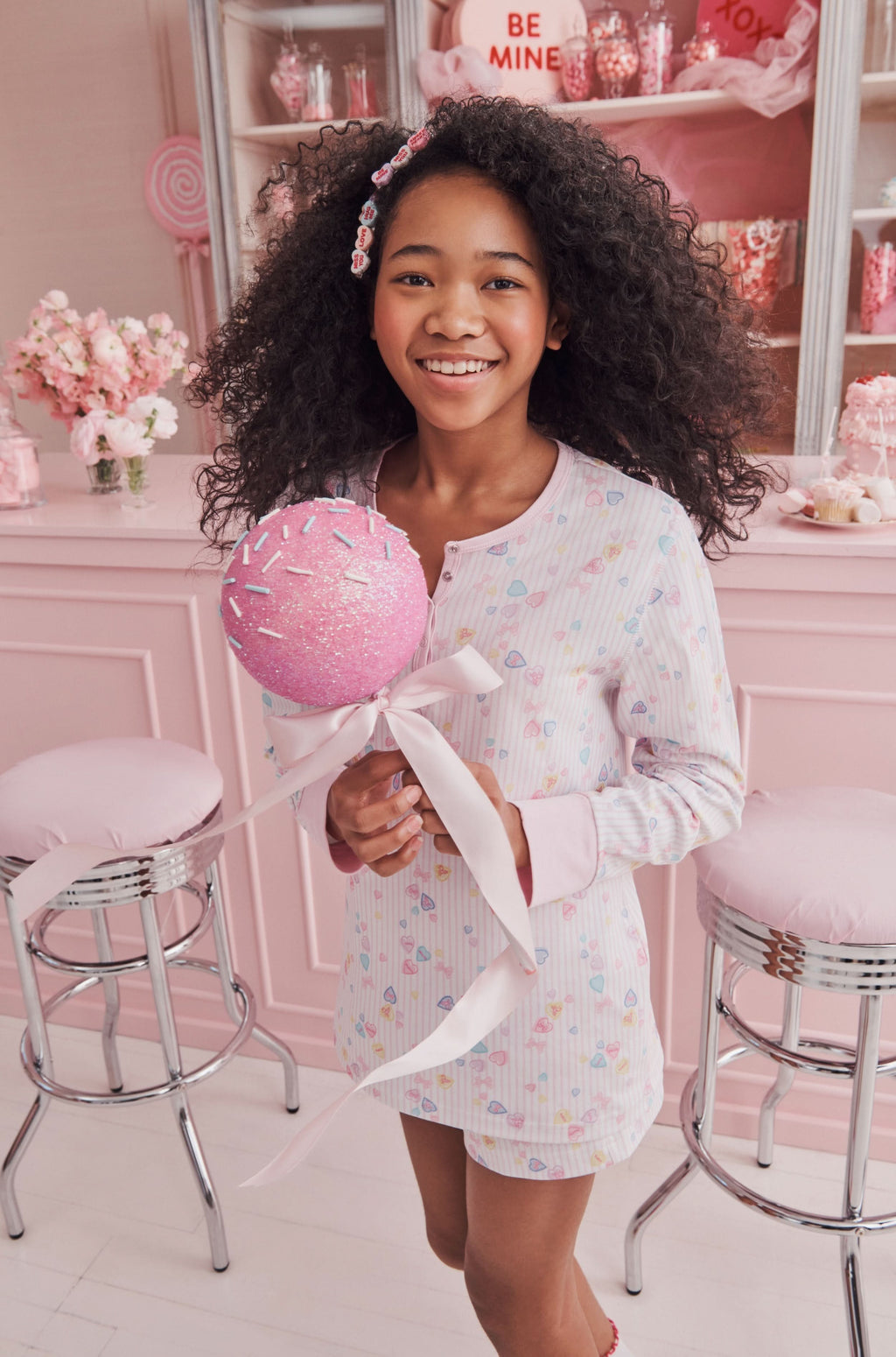 Candy Heart Stripe Hunter Pajamas