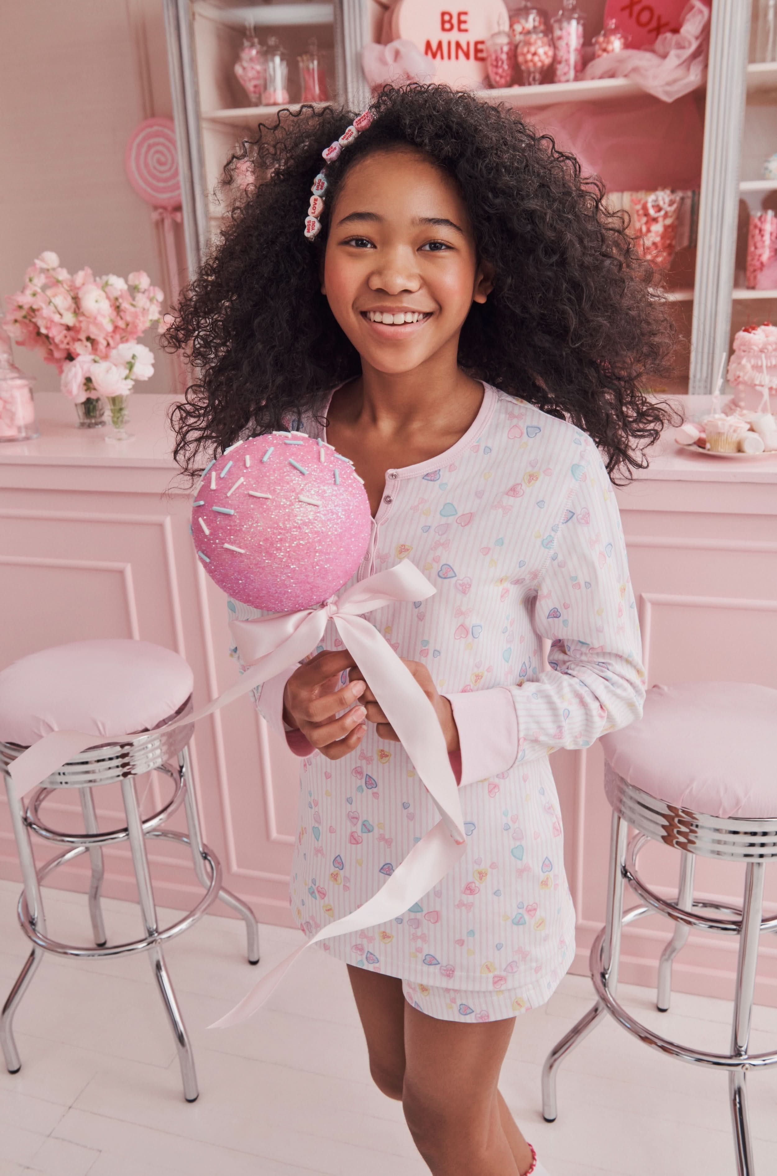 Candy Heart Stripe Hunter Pajamas