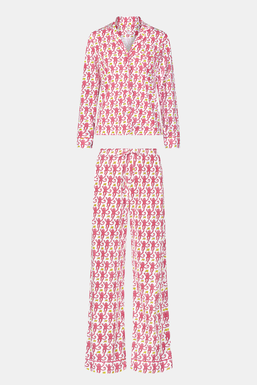 Monkey Long Sleeve Polo Pajamas