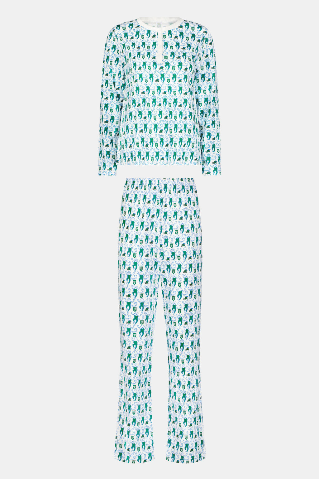 Green Wave Lovely Monkey Pajamas