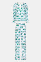 Green Wave Lovely Monkey Pajamas