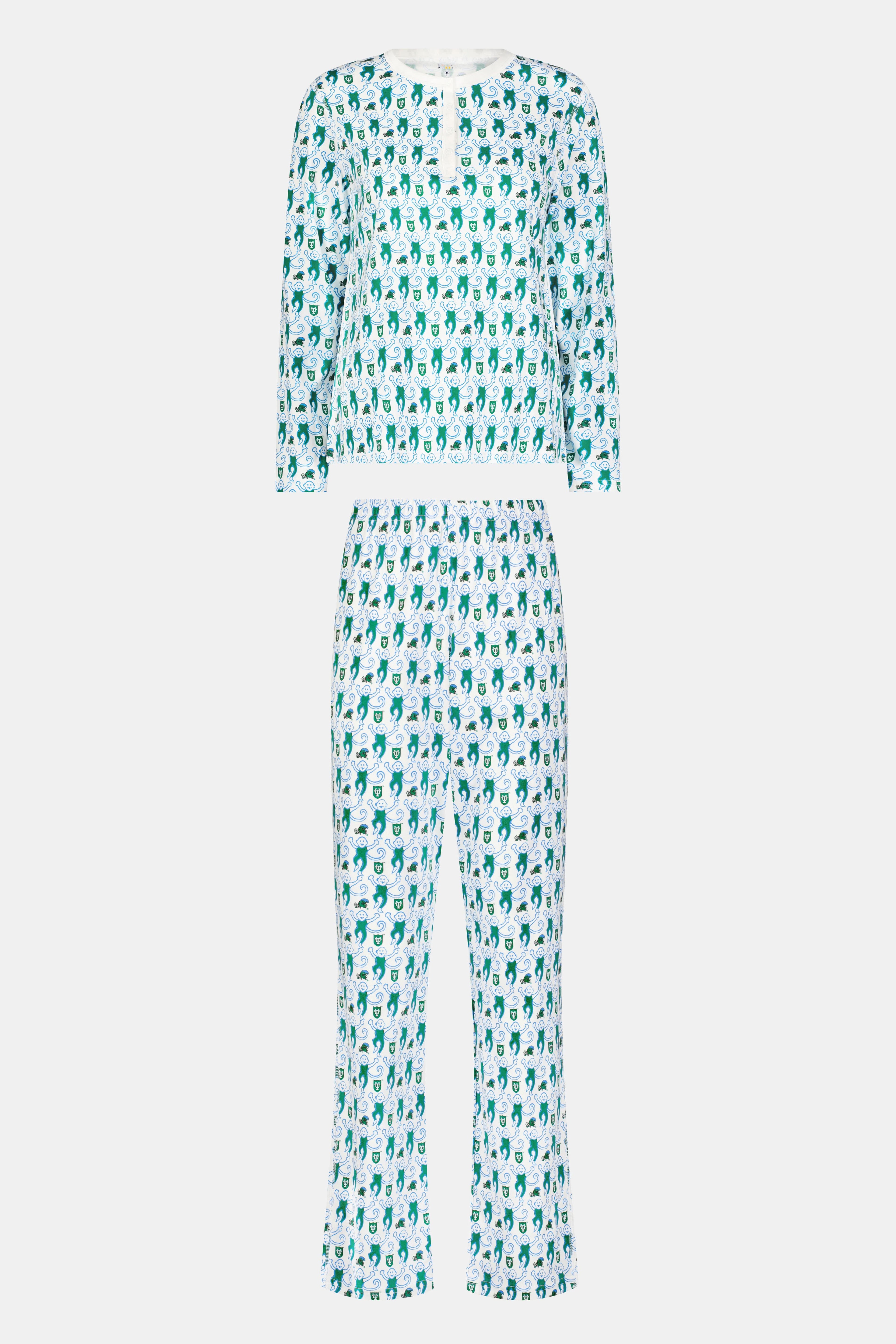 Green Wave Lovely Monkey Pajamas