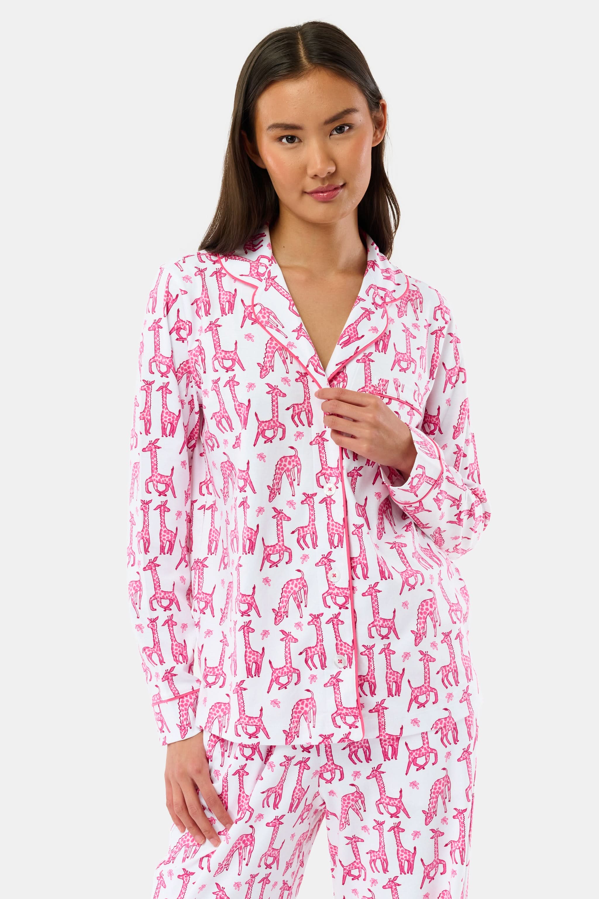 Gigi Giraffe Long Sleeve Polo Pajamas