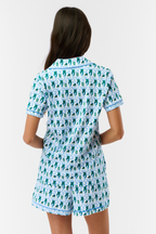 Green Wave Lovely Monkey Polo Pajamas