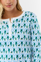 Green Wave Lovely Monkey Pajamas