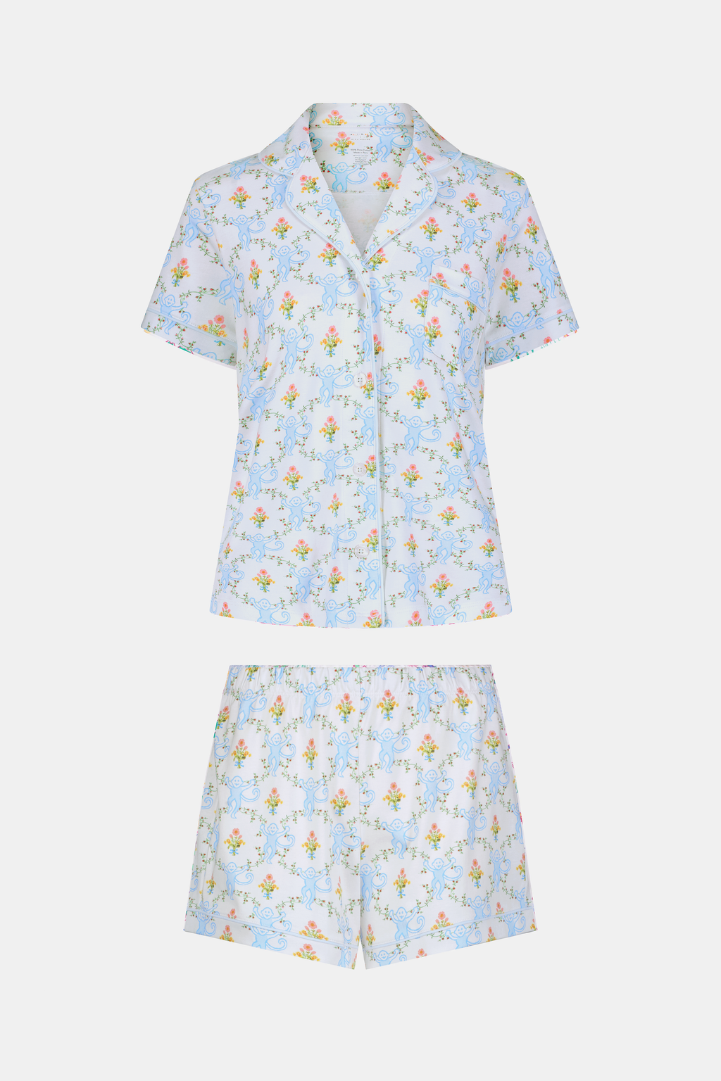 Floral Monkey Trellis Polo Pajamas