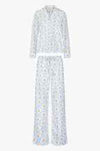 Floral Monkey Trellis Long Sleeve Polo Pajamas