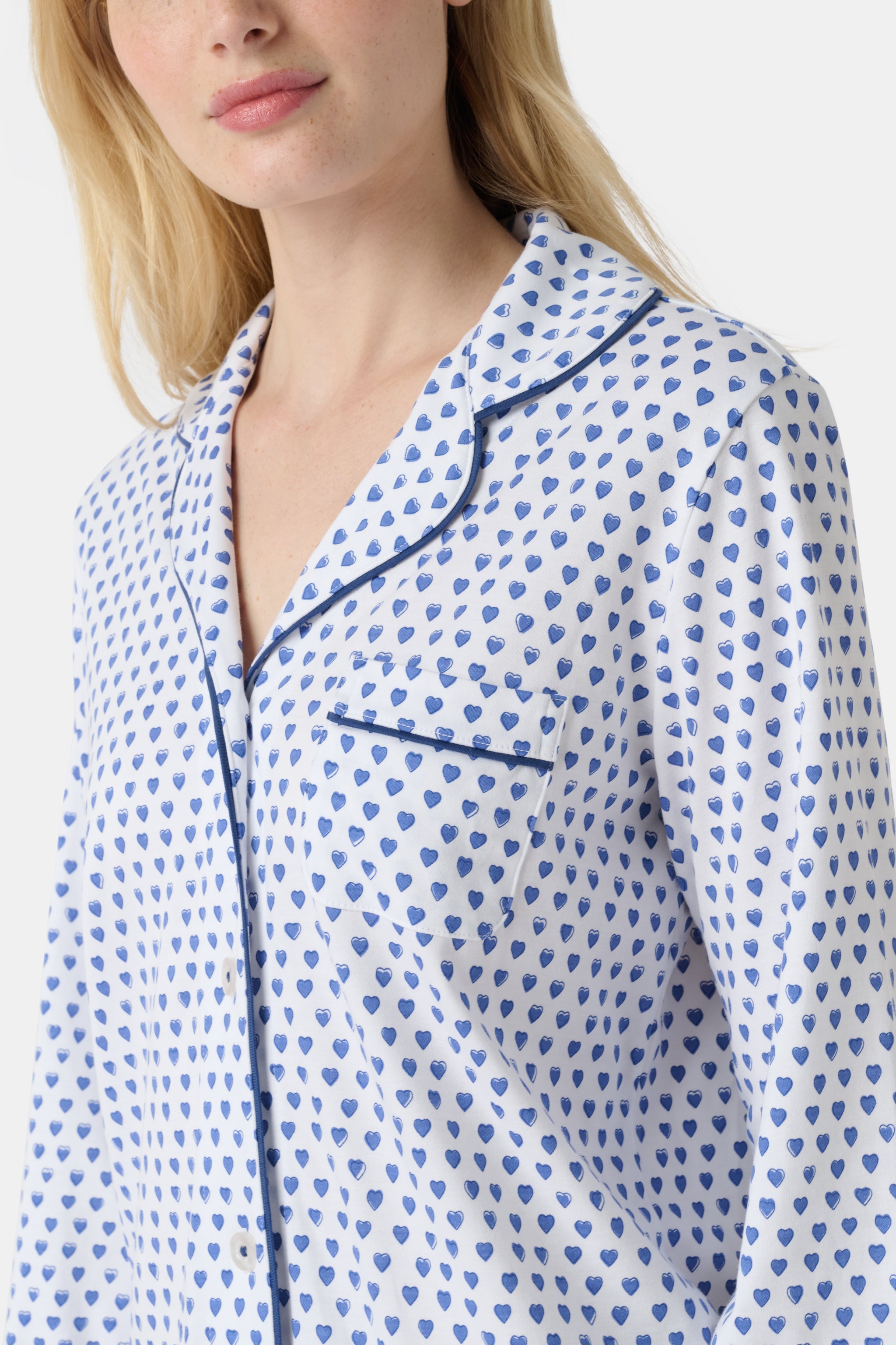 Hearts Long Sleeve Polo Pajamas