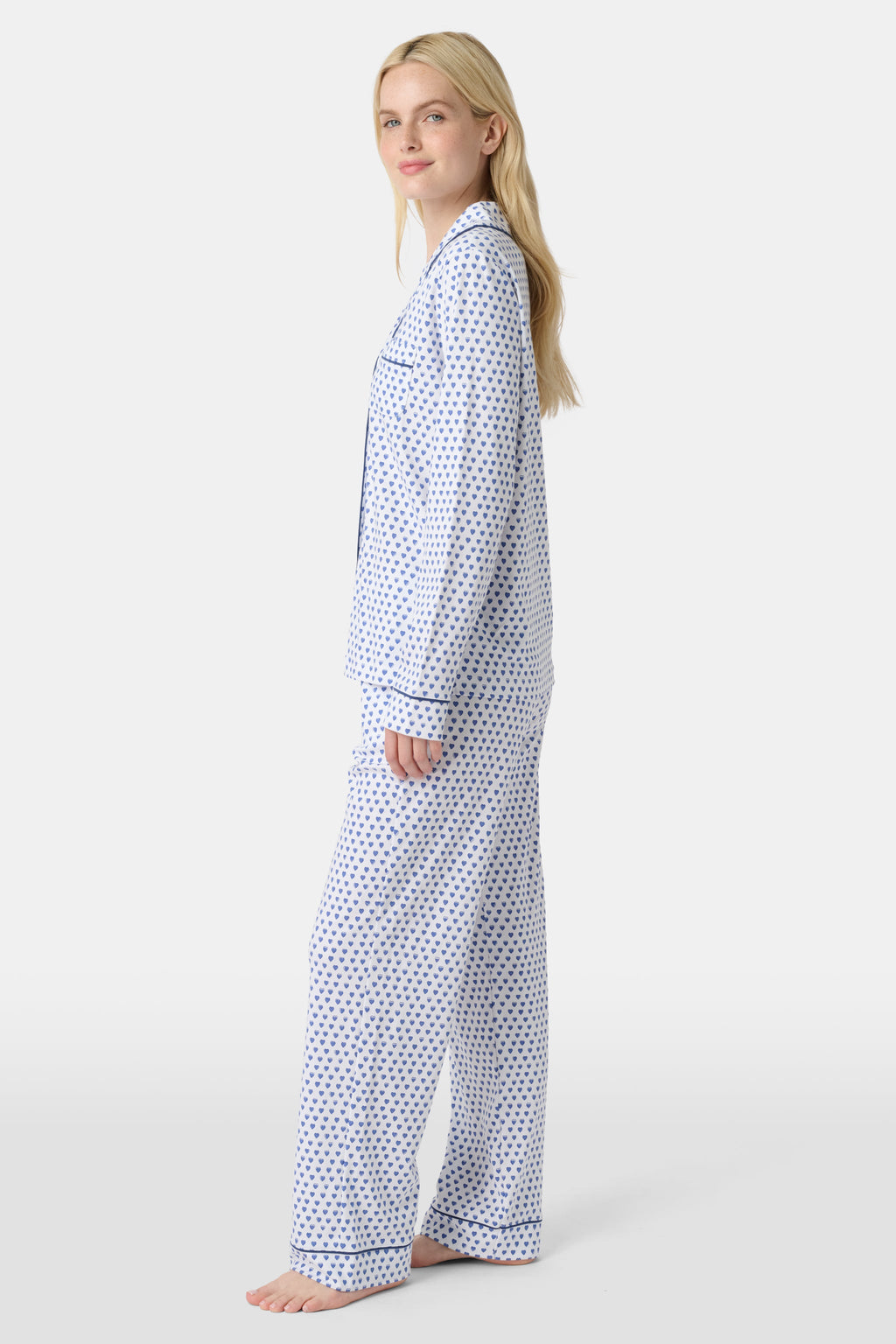 Hearts Long Sleeve Polo Pajamas