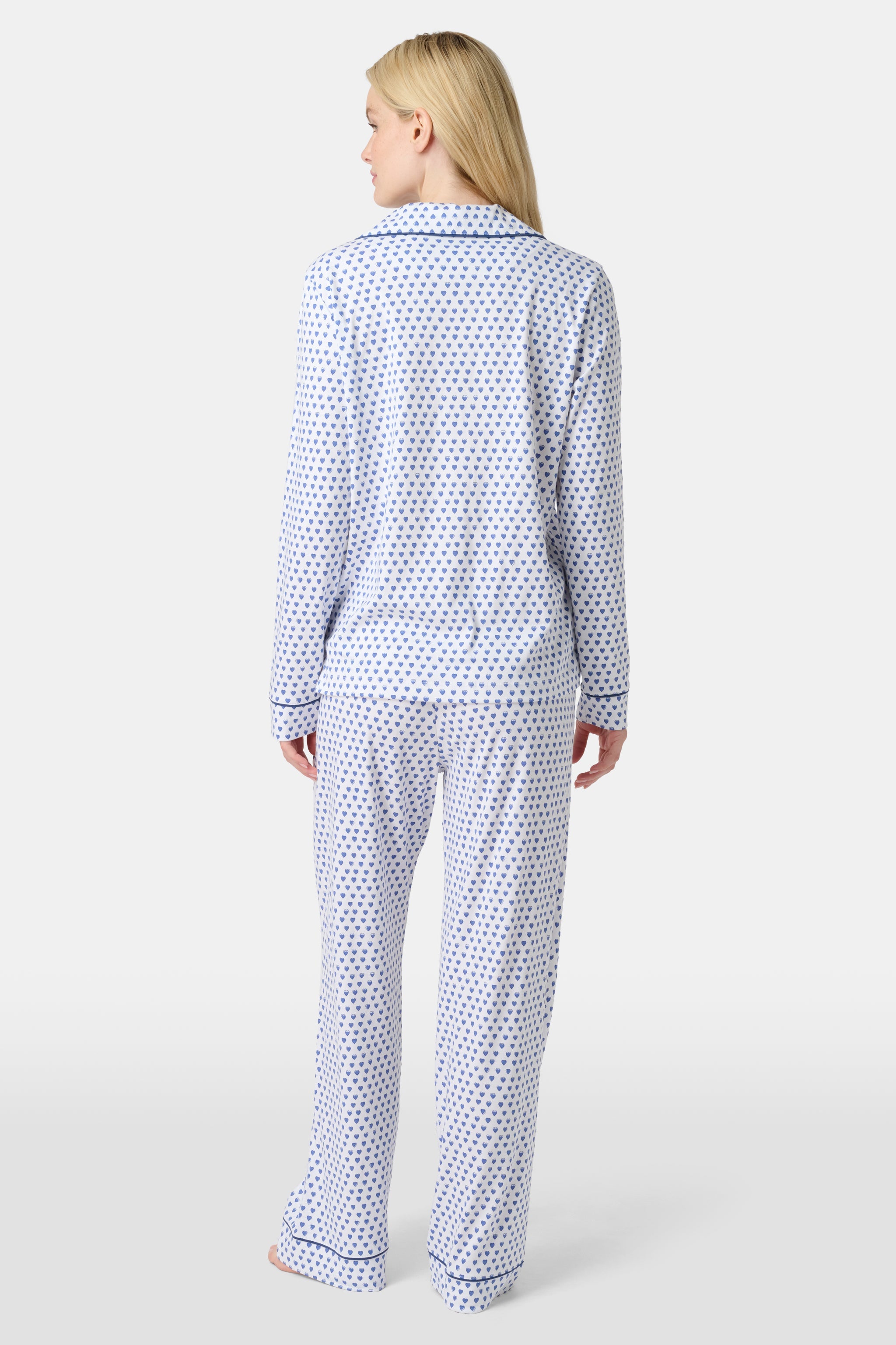 Hearts Long Sleeve Polo Pajamas