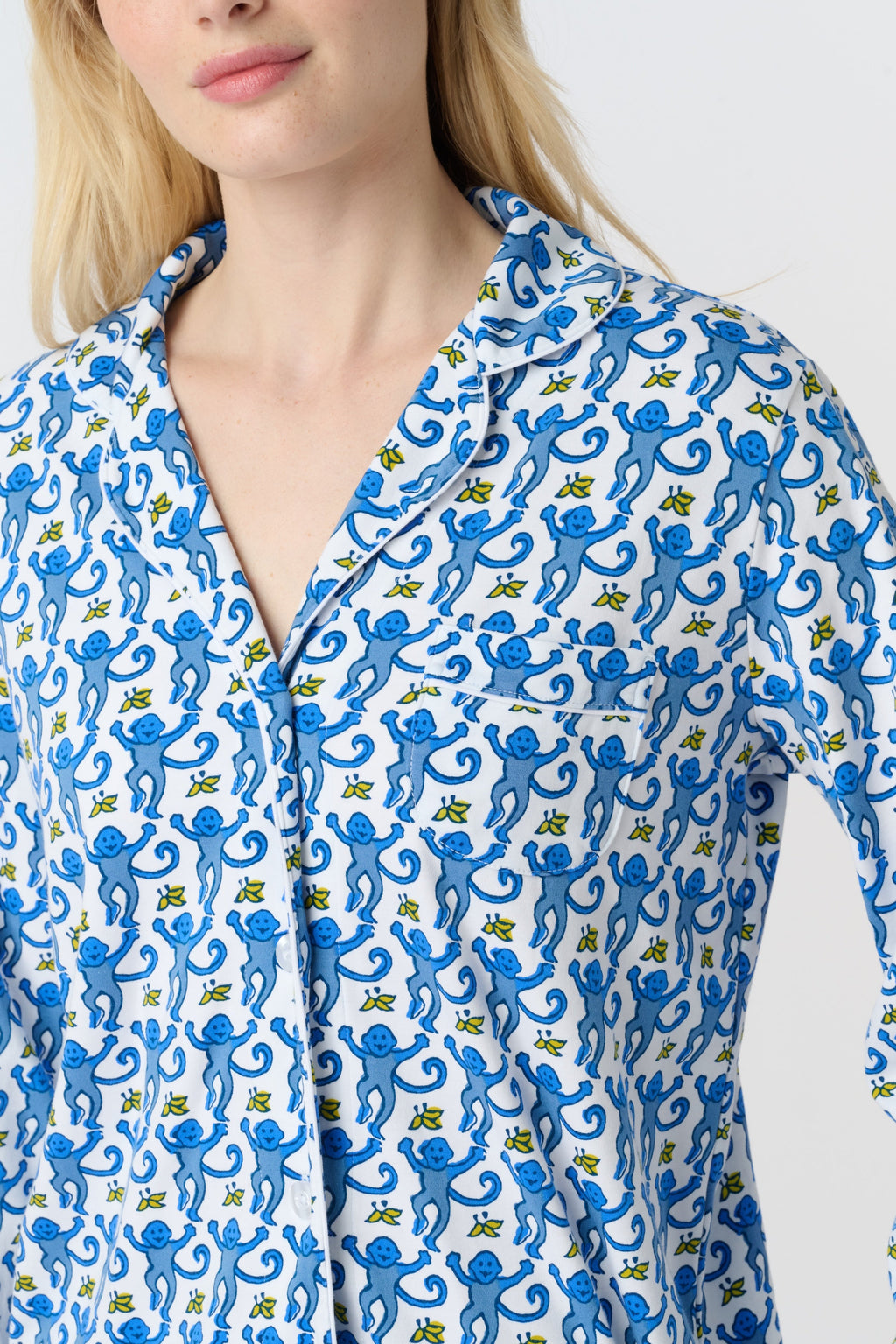 Monkey Long Sleeve Polo Pajamas