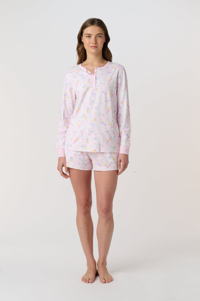 Candy Heart Stripe Hunter Pajamas Main Image