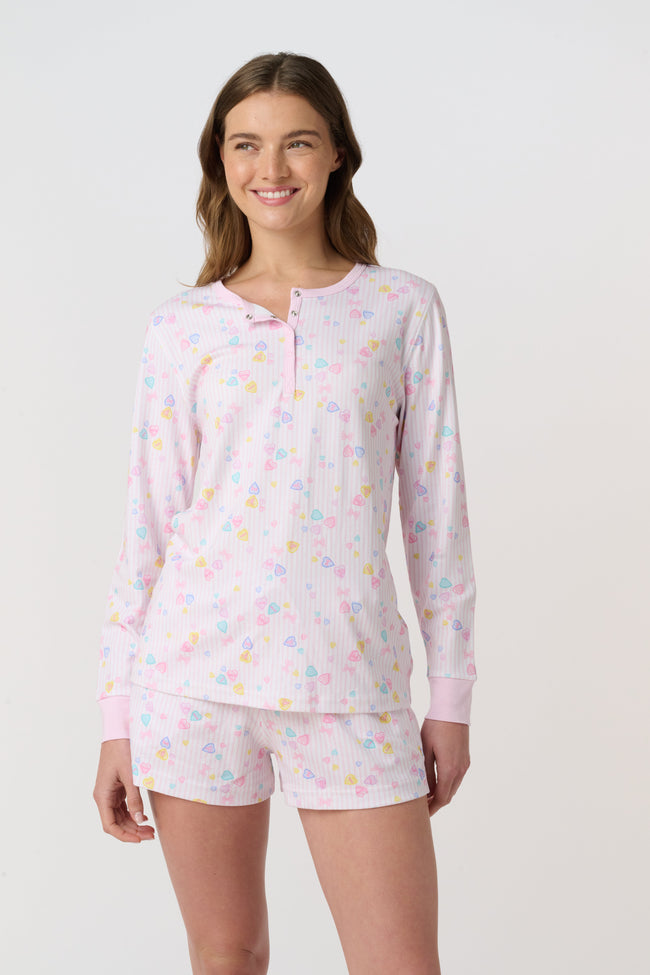 Candy Heart Stripe Hunter Pajamas Hover Image