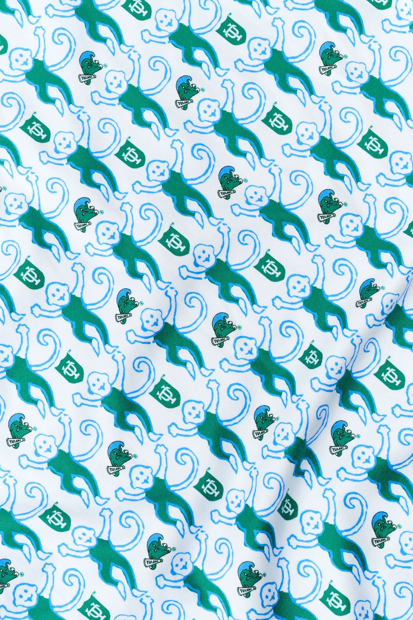 Green Wave Lovely Monkey Polo Pajamas