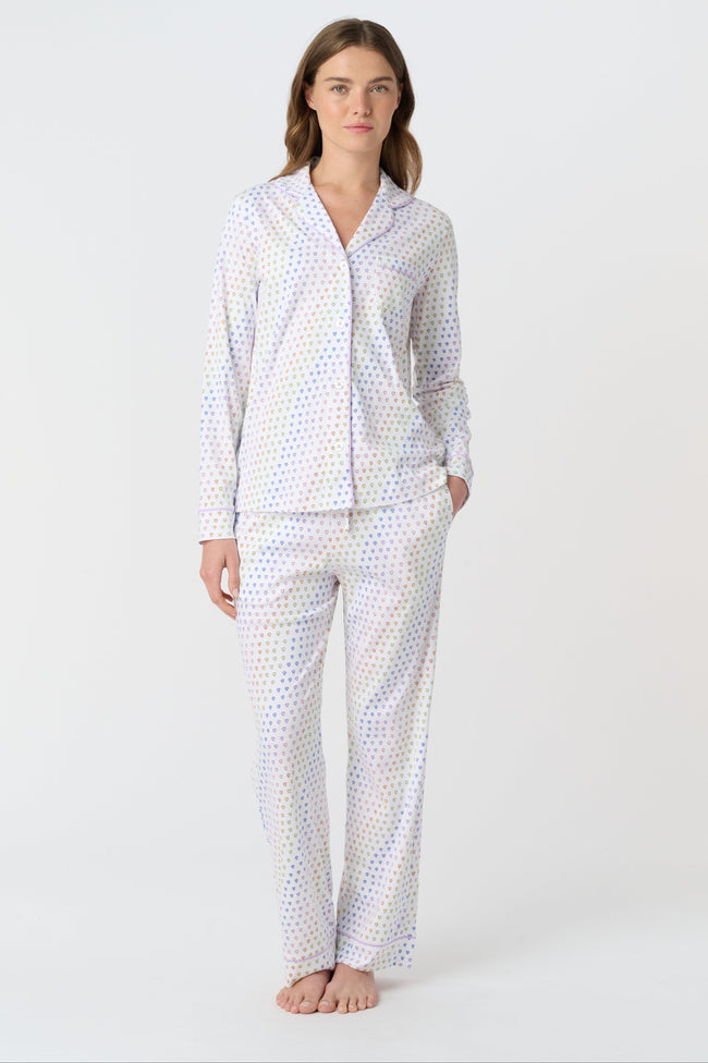 Disco Hearts Long Sleeve Polo Pajamas Hover Image