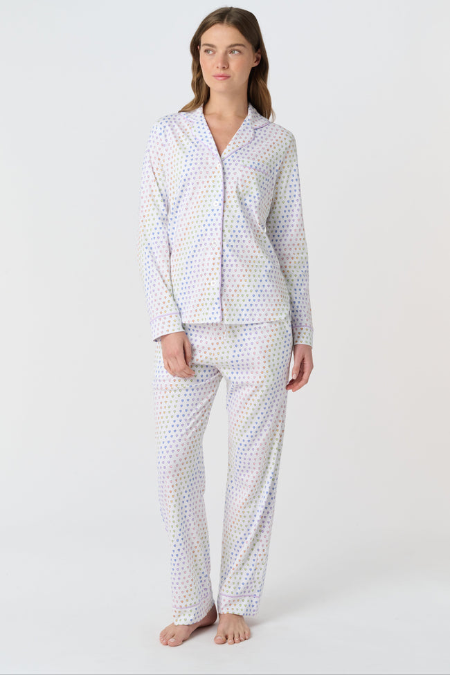 Disco Hearts Long Sleeve Polo Pajamas Main Image