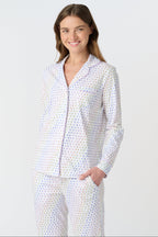 Disco Hearts Long Sleeve Polo Pajamas