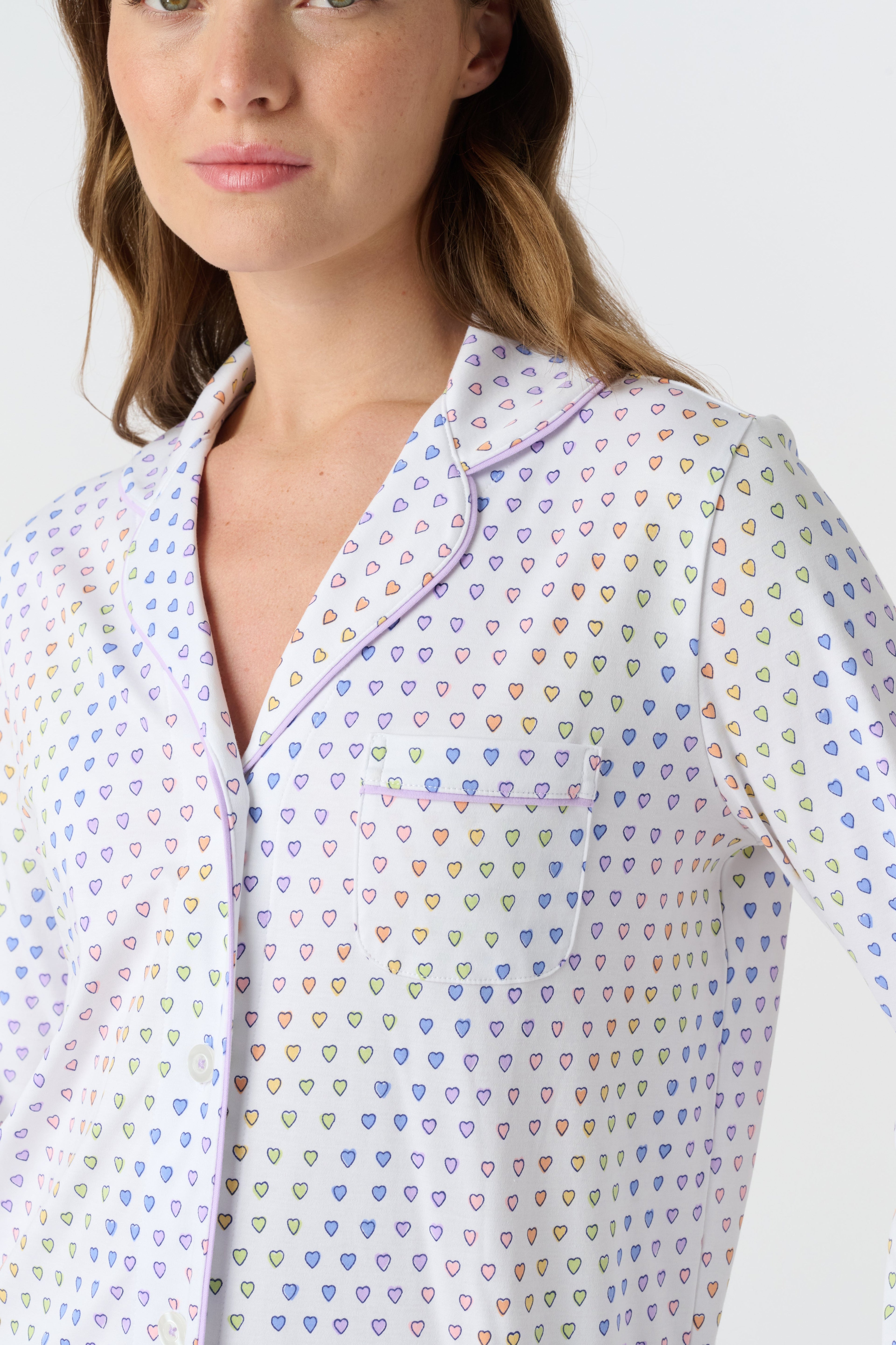 Disco Hearts Long Sleeve Polo Pajamas