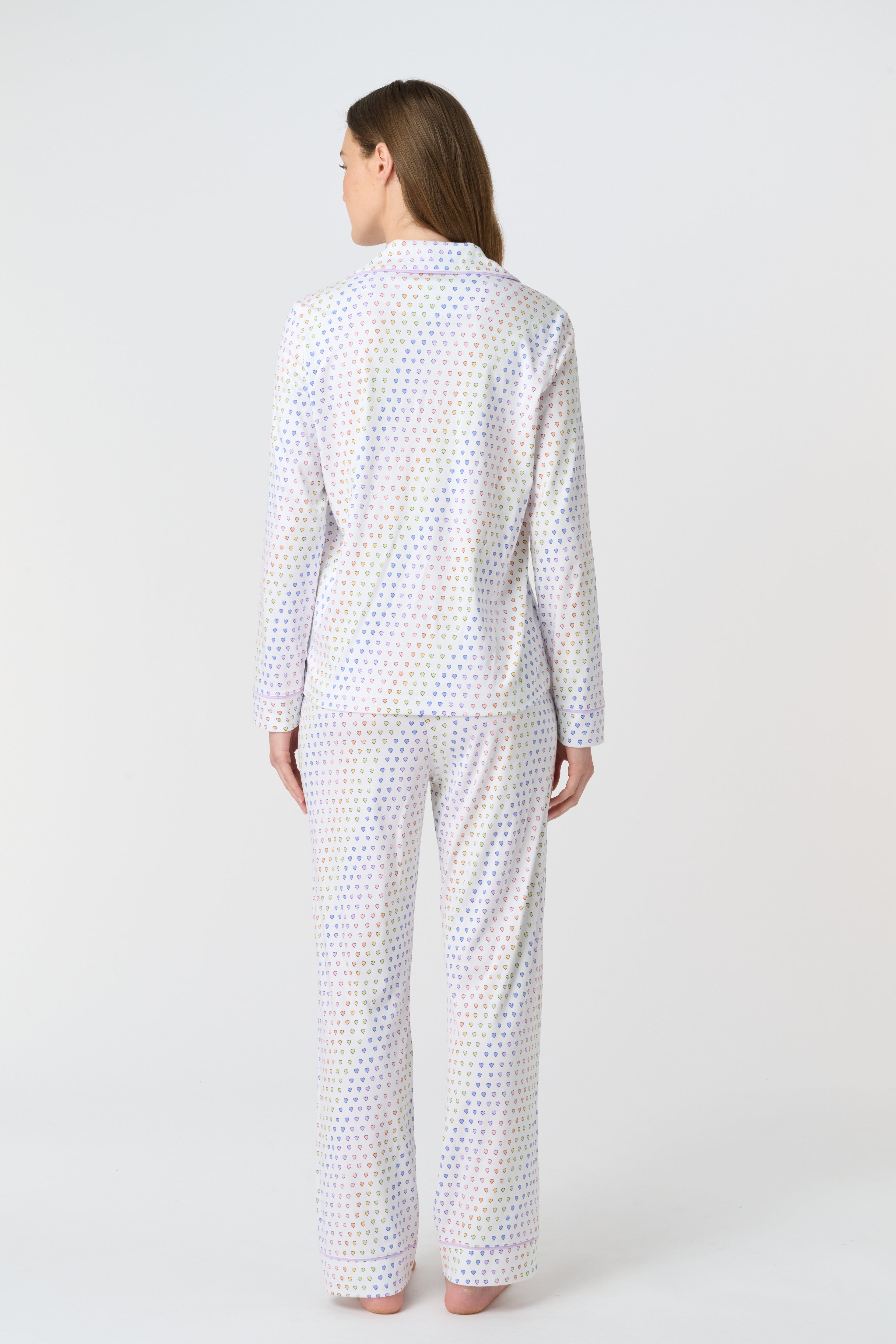 Disco Hearts Long Sleeve Polo Pajamas