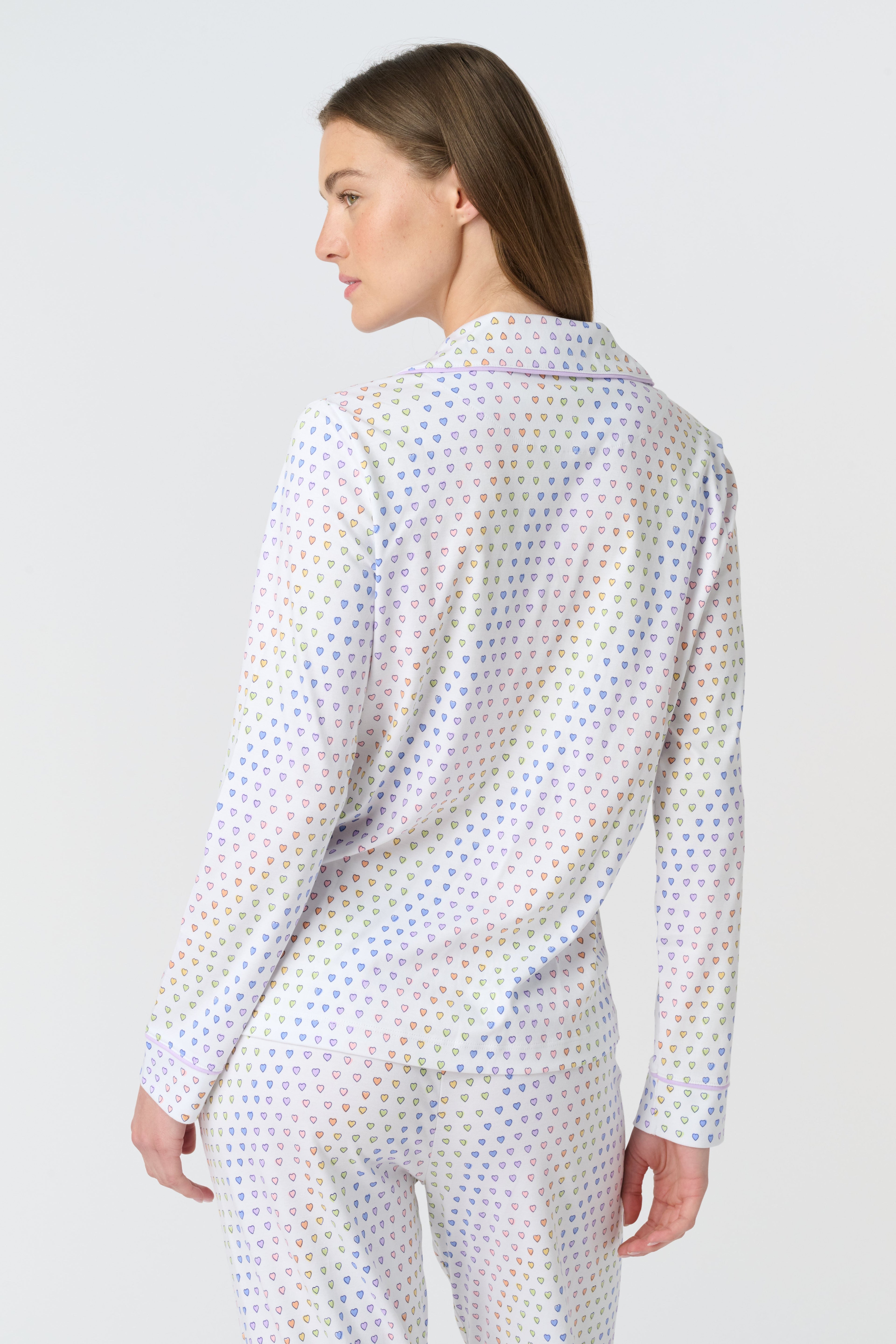 Disco Hearts Long Sleeve Polo Pajamas