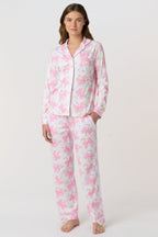 Doily Beaux Long Sleeve Polo Pajamas