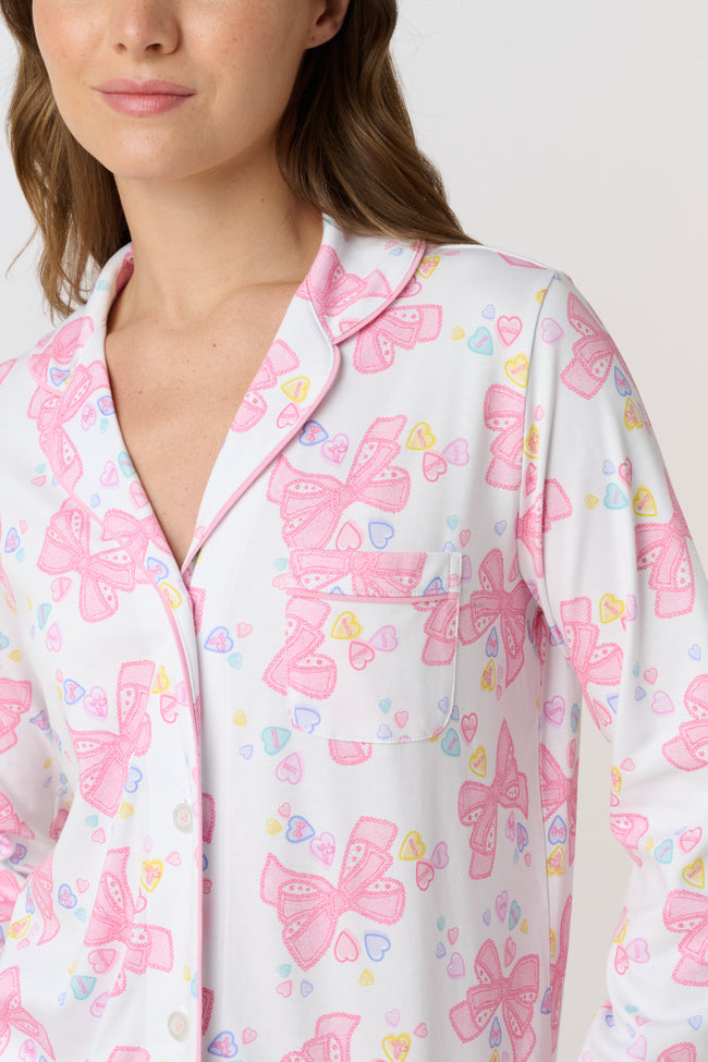 Doily Beaux Long Sleeve Polo Pajamas Main Image