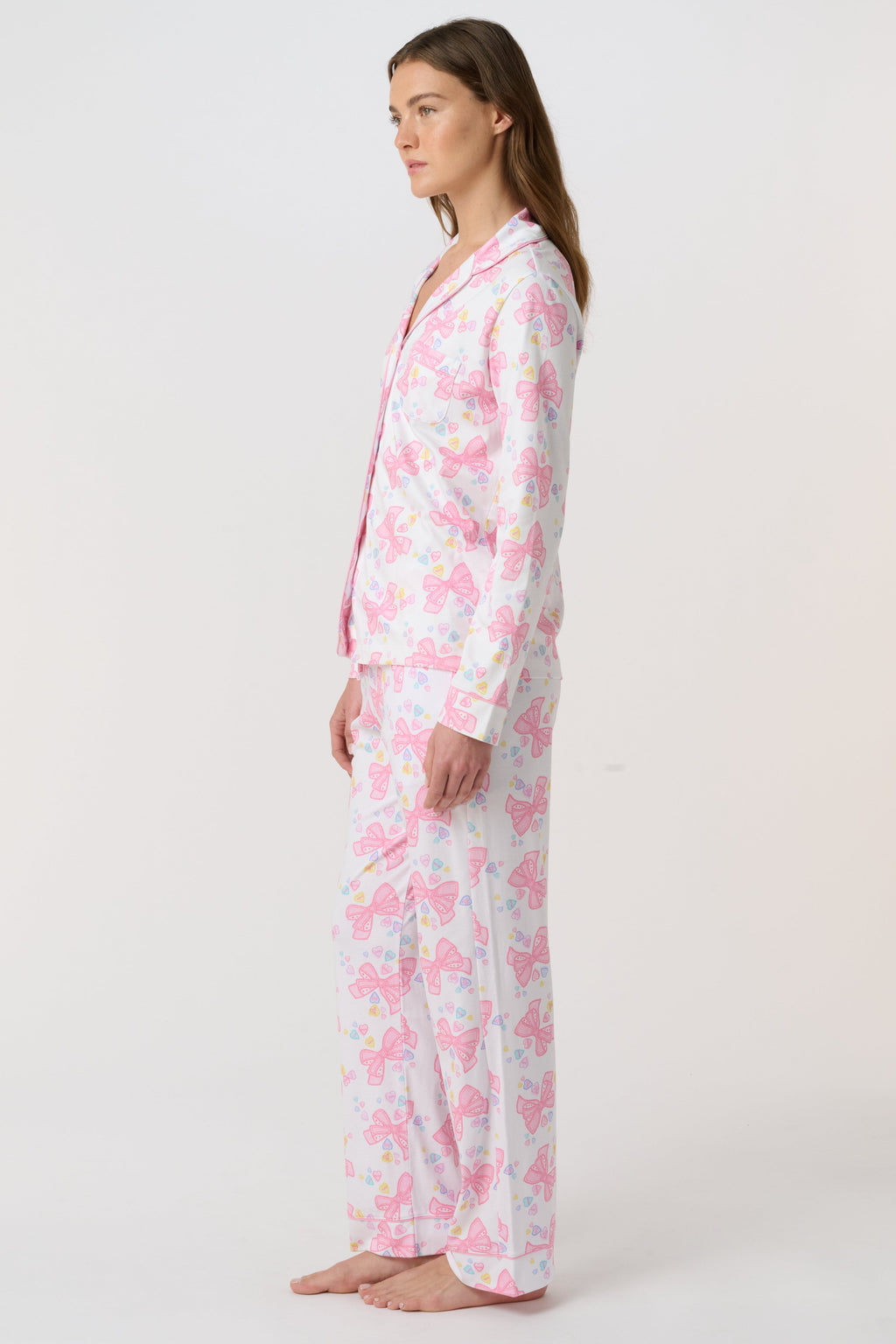 Doily Beaux Long Sleeve Polo Pajamas