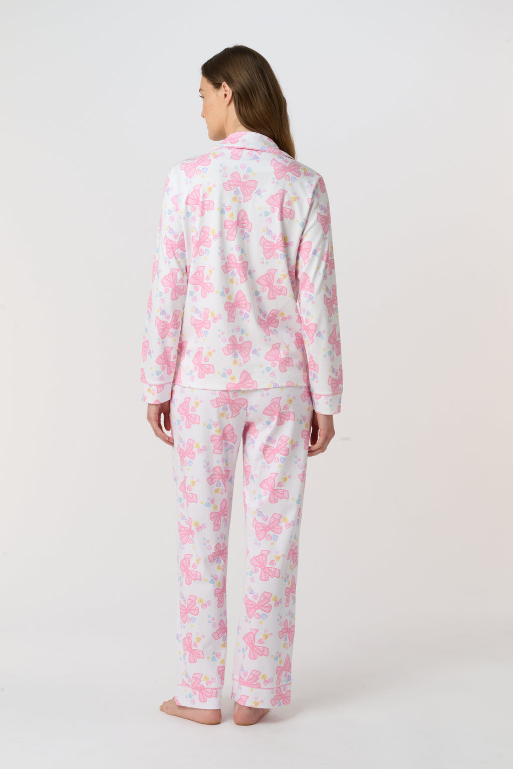 Doily Beaux Long Sleeve Polo Pajamas