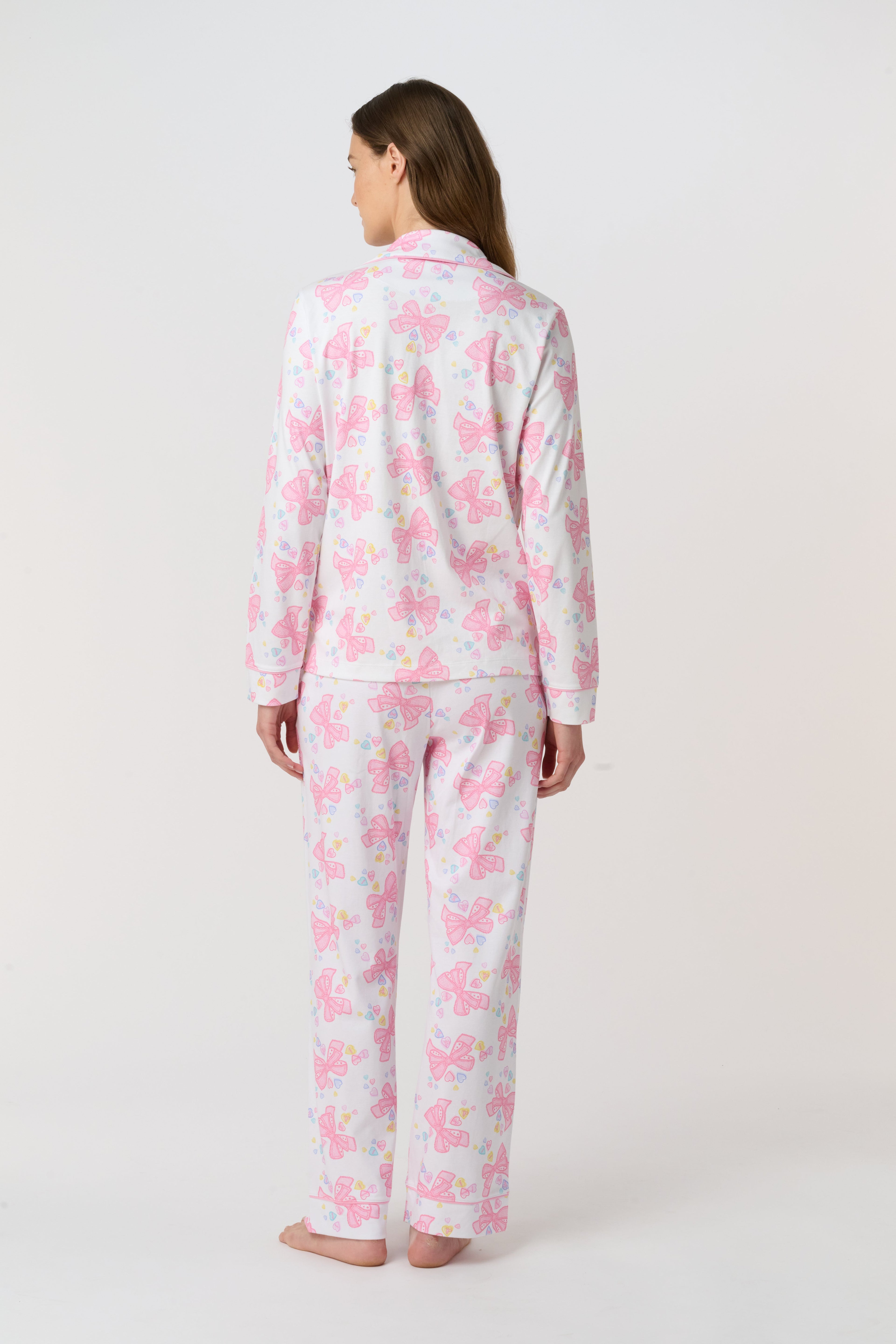Doily Beaux Long Sleeve Polo Pajamas