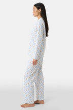 Floral Monkey Trellis Long Sleeve Polo Pajamas