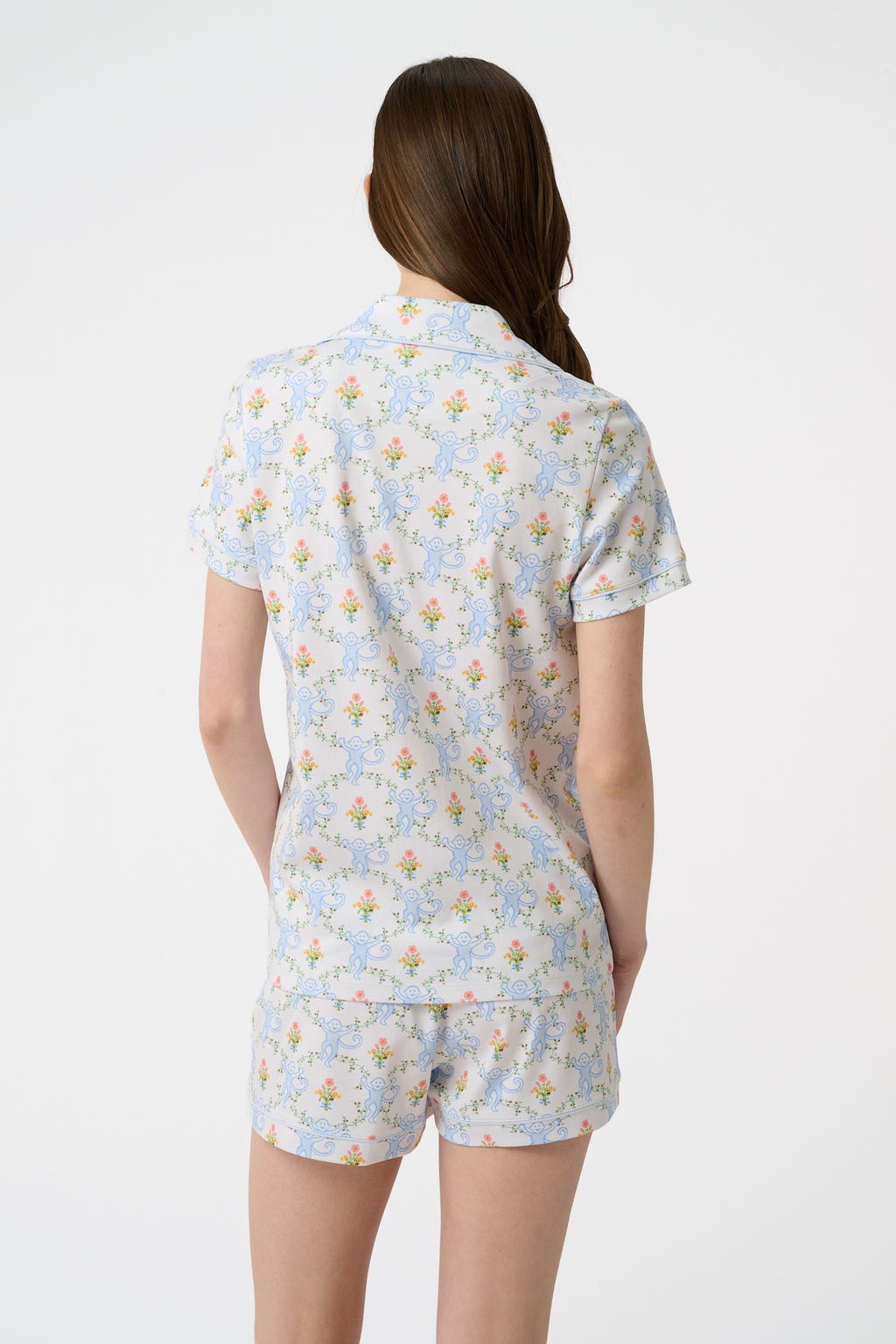 Floral Monkey Trellis Polo Pajamas