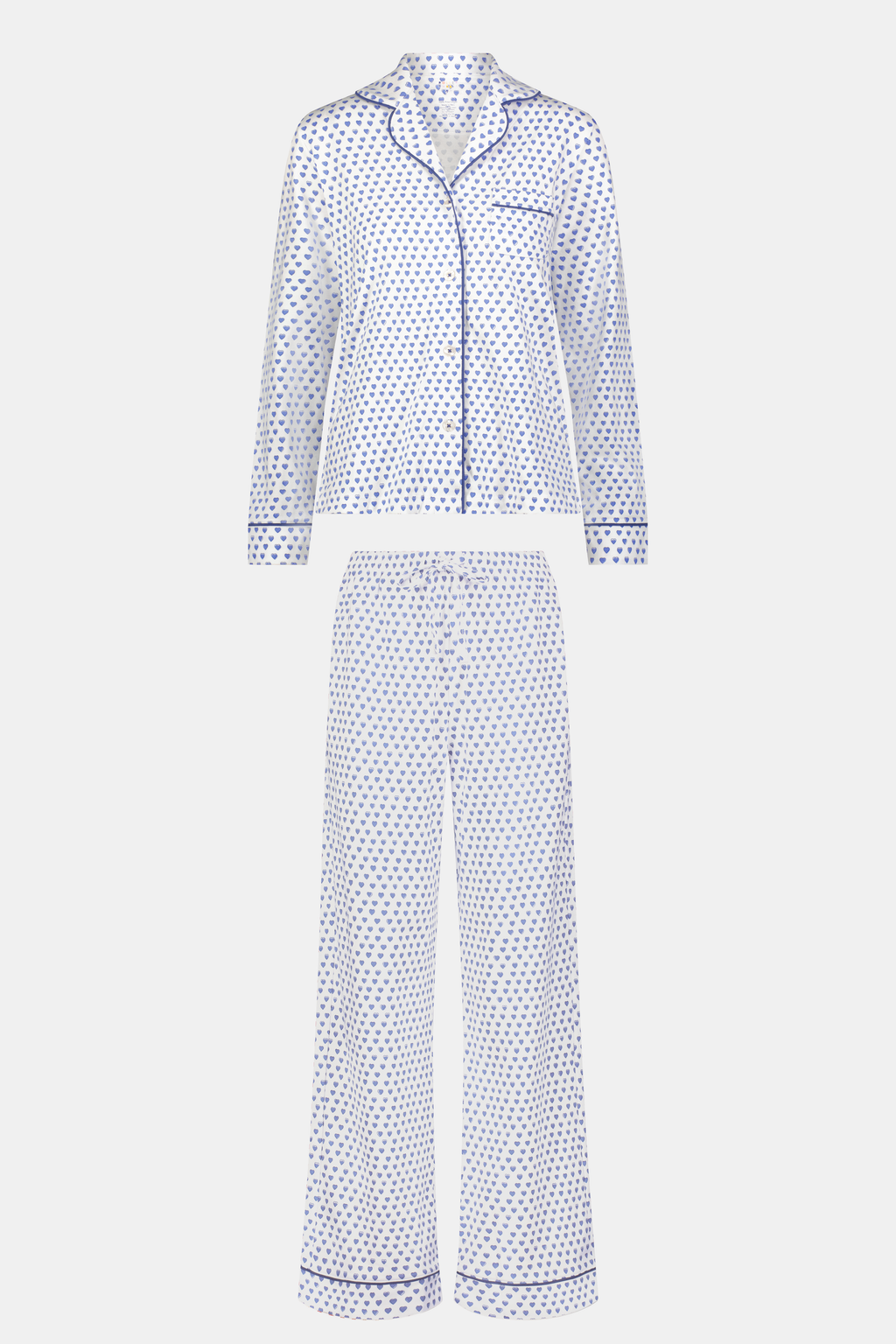 Hearts Long Sleeve Polo Pajamas