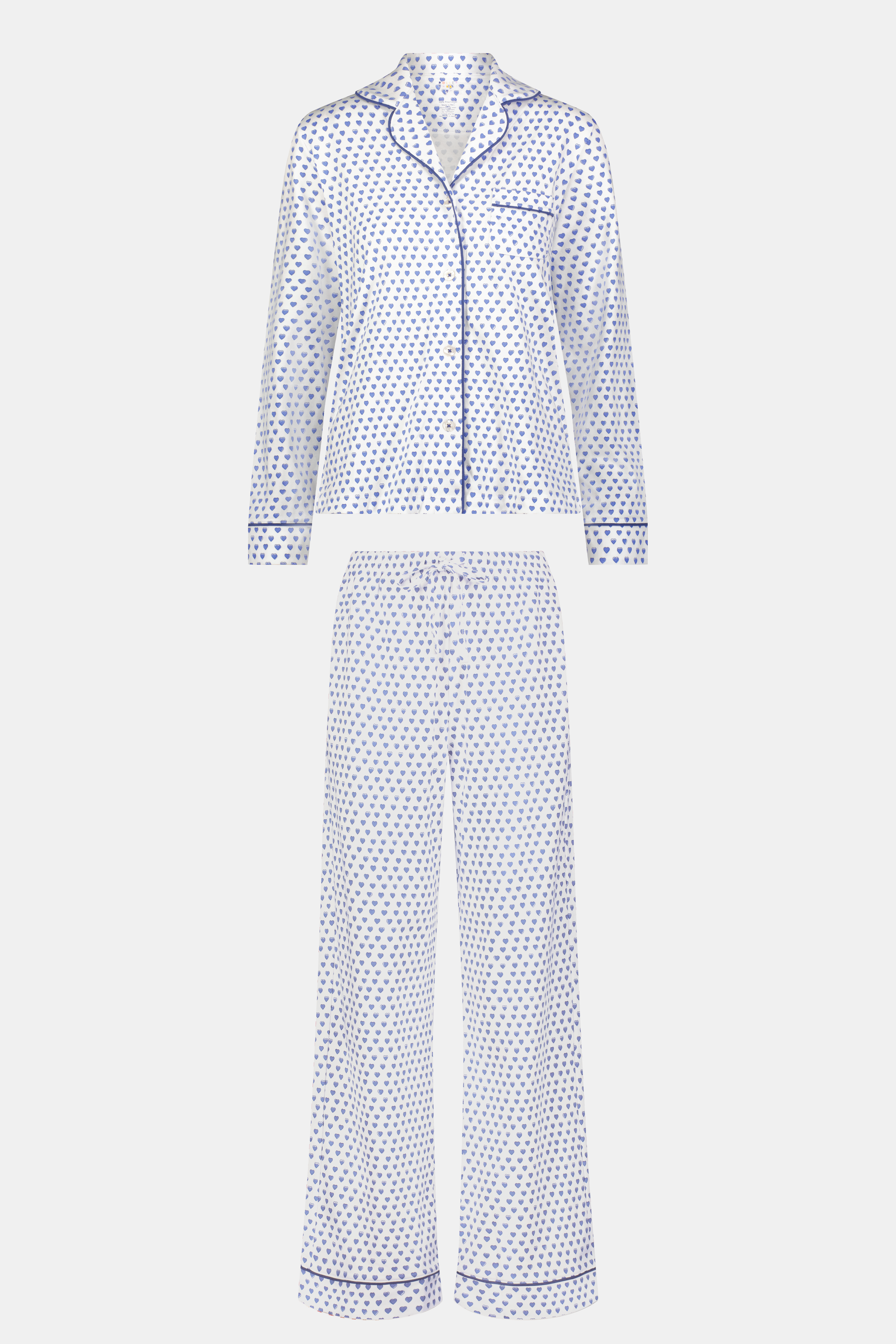 Hearts Long Sleeve Polo Pajamas