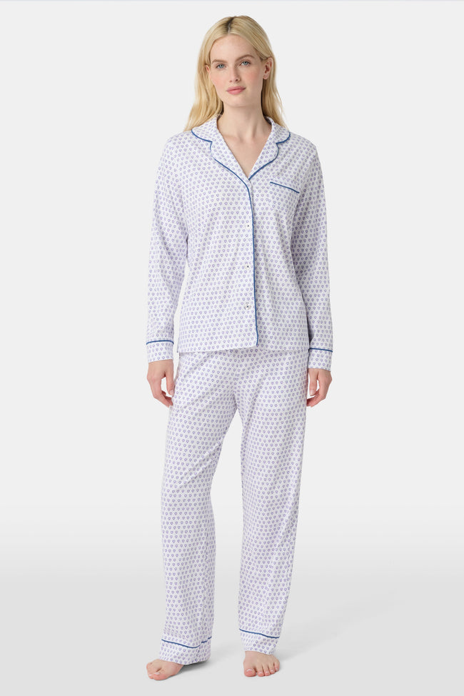 Hearts Long Sleeve Polo Pajamas Hover Image