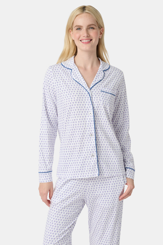 Hearts Long Sleeve Polo Pajamas Main Image