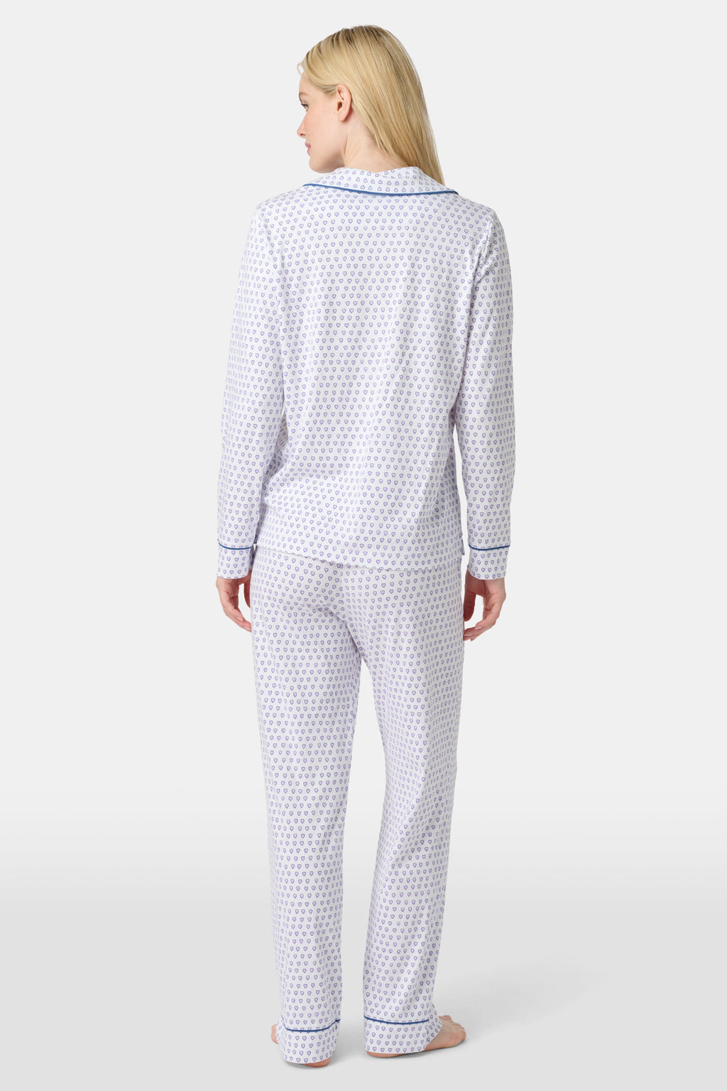 Hearts Long Sleeve Polo Pajamas