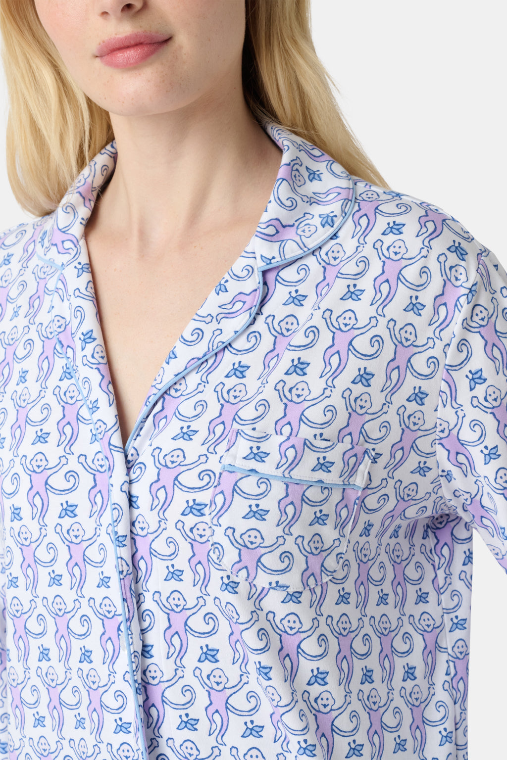 Monkey Long Sleeve Polo Pajamas