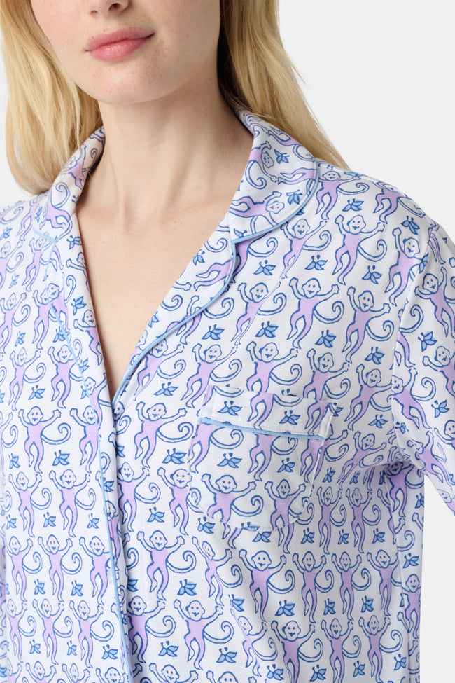 Monkey Long Sleeve Polo Pajamas Main Image