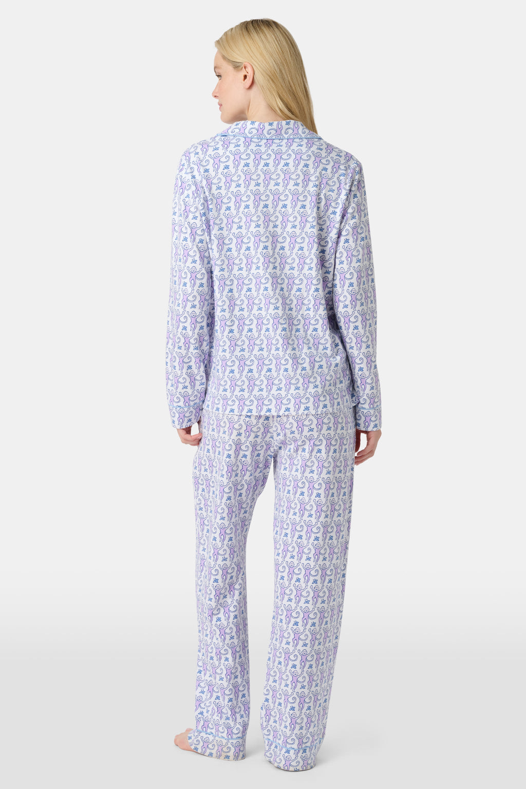 Monkey Long Sleeve Polo Pajamas