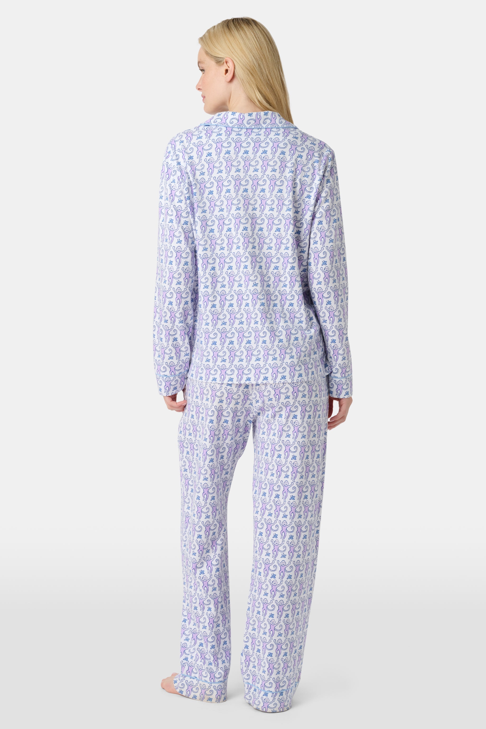 Monkey Long Sleeve Polo Pajamas