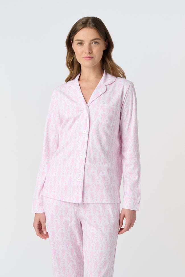 Lovely Monkey Long Sleeve Polo Pajamas Main Image