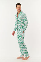 Mens Ski Toile Long Sleeve Polo Pajamas