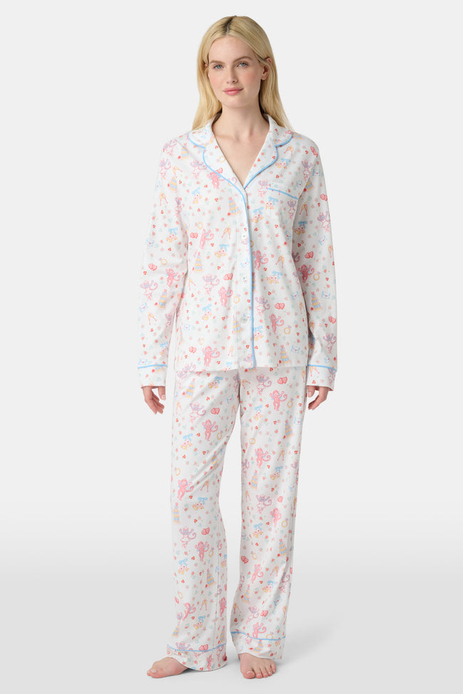 Monkey Said Yes Long Sleeve Polo Pajamas Hover Image