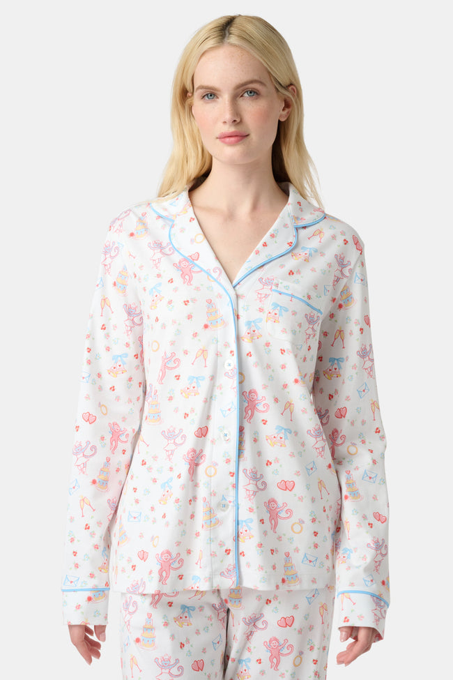 Monkey Said Yes Long Sleeve Polo Pajamas Main Image