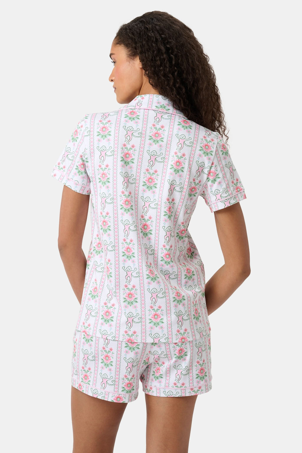 Monkey Block Stripe Polo Pajamas